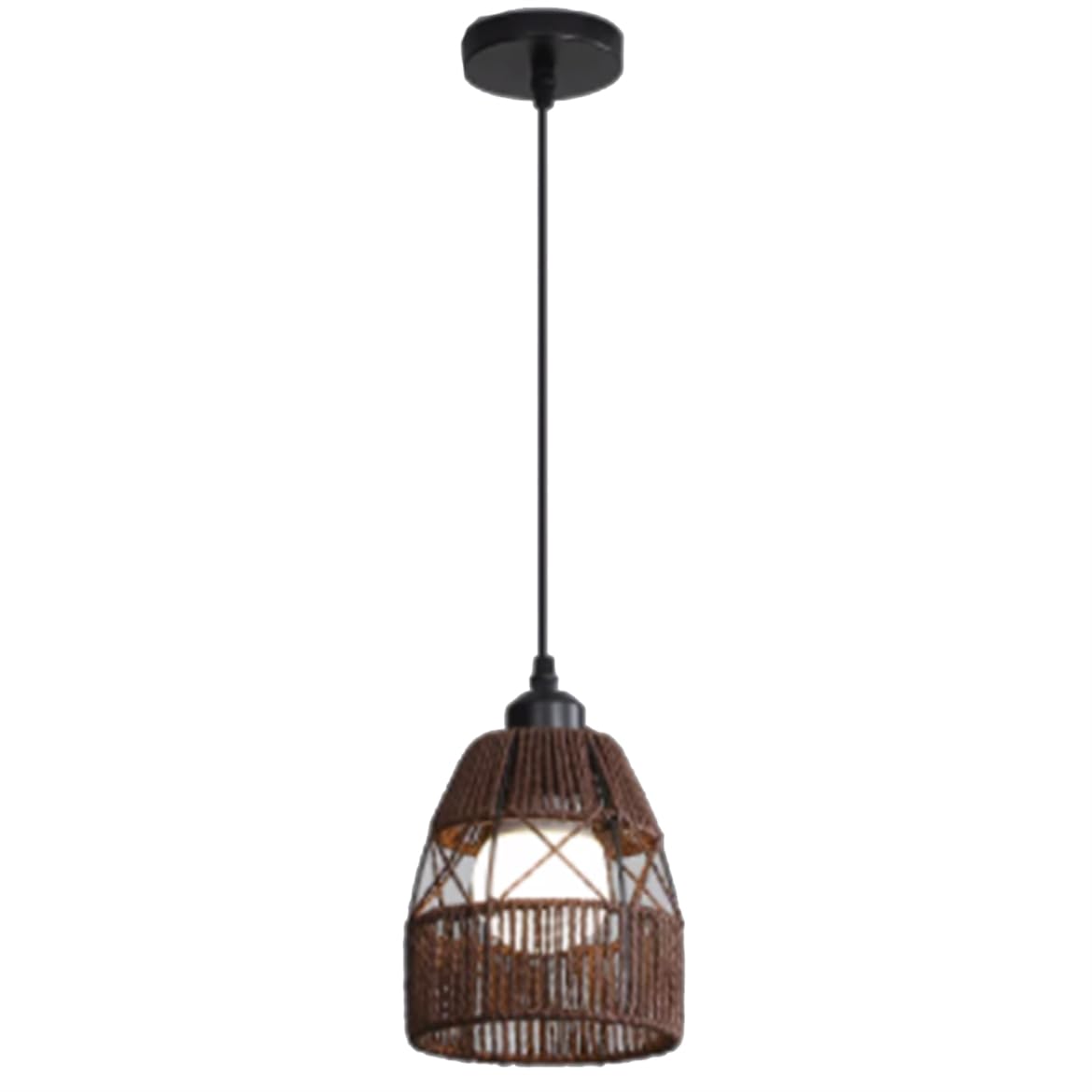 LQZCXMF Vintage Hemp Rope Dining Room Pendant Light Small Chandelier Unique Wabi-sabi Lantern Illumination E26 Light Fixtures Modern Kitchen Island Lights for Bedroom Living Dining Room, E26 Bulb