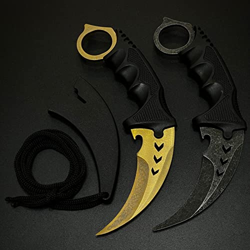 MSGumiho karambit knife trainer with Sheath and Cord Suitable for Hunting Camping Field Survival and Collection(BKGO)