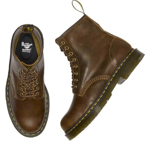 Image of Dr. Martens Unisex 1460 Slip Resistant Lace-Up Boots, Dark Tan, Mens 12, Womens 13, Medium