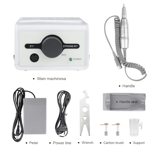 Taladro Eléctrico para Uñas NSKI 35000RPM Plateado miniatura 2