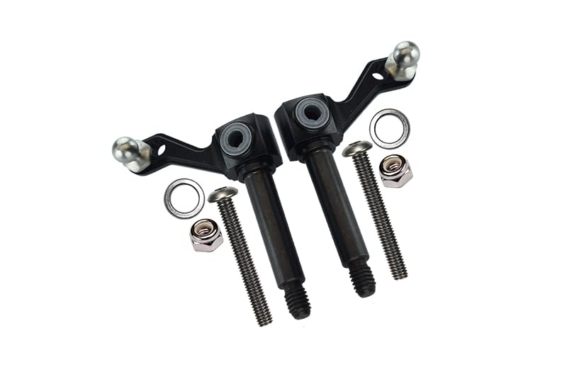 GPM For Tamiya Lunch Box Upgrade Parts Aluminum Front Knuckle Arm - 1Pr Set Black