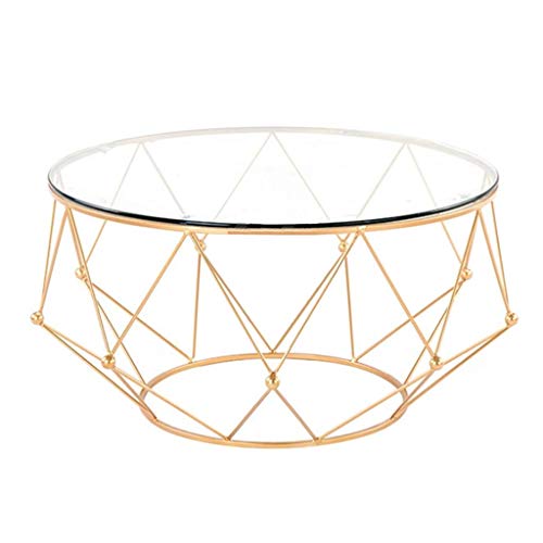 Table basse ronde verre moderne table d'appoint salon 80cm - 2