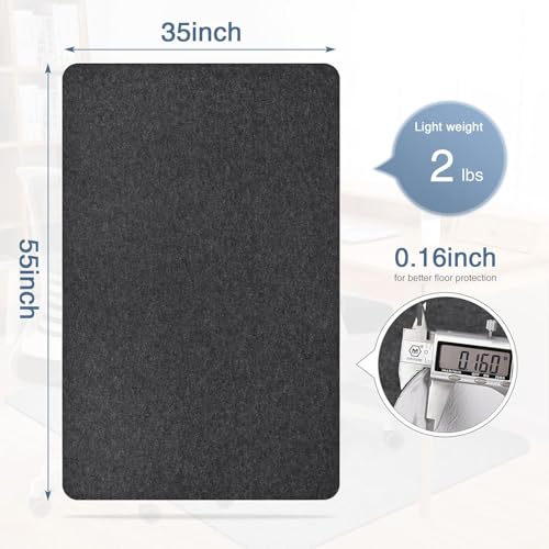 Image of Office Chair Mat for Hardwood Floor, 120 inchx90 inch Computer Chair Mat, Desk Chair Mat, Large Anti-Slip Floor Protector for Home Office Black