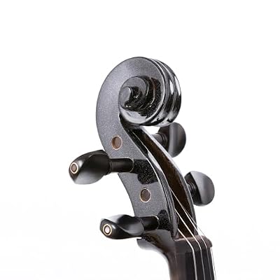 Vetimobato 16 Inch Silent Electric Viola Set- Solidwood Body with Ebony Fittings Metallic Coating Full Viola Set for Beginner Practice Professional Performance & Studio Recording (Black 4 String)