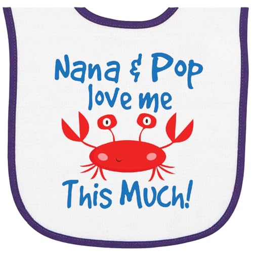 inktastic Nana and Pop Love Me Grandchild Crab Baby Terry Cloth Bib