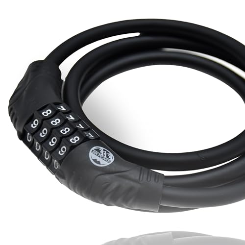 Six Peaks Cycling Cable Security Lock for Bike Scooter, Gates, Signs, 1.8m Flexible Steel, 4-Dial Combination - Image 2