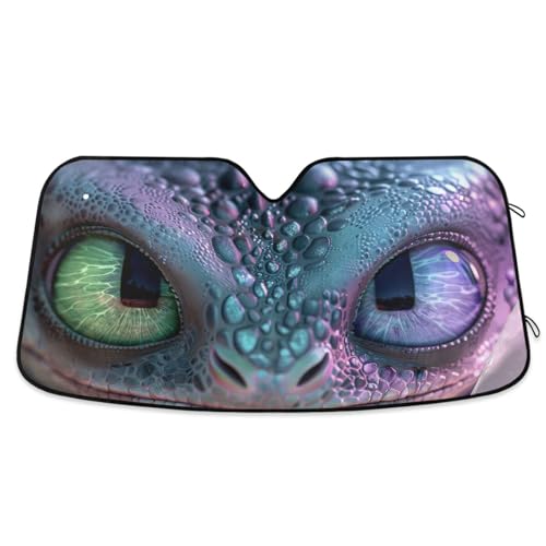 Parasoles para parabrisas de coche con bonitos ojos de dragón, cubierta plegable para ventana delantera, cubierta de parabrisas de coche (L)