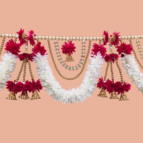 Image of Afarza Toran for Main Door Home Decoration Entrance Hanging Handmade Bandarwal Gift Item (Pink)