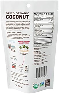 Mavuno Harvest Coconut Chips Dried Fruit Snack | Unsweetened Organic Dried Coconut Strips | Gluten Free Snack | Healthy Snacks for Kids and Adults | Vegan, Non GMO, Direct Trade | 2 Ounce, Pack of 3
