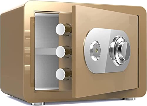Coffre-fort de sécurité étanche ignifuge petit meuble rangement acier marron