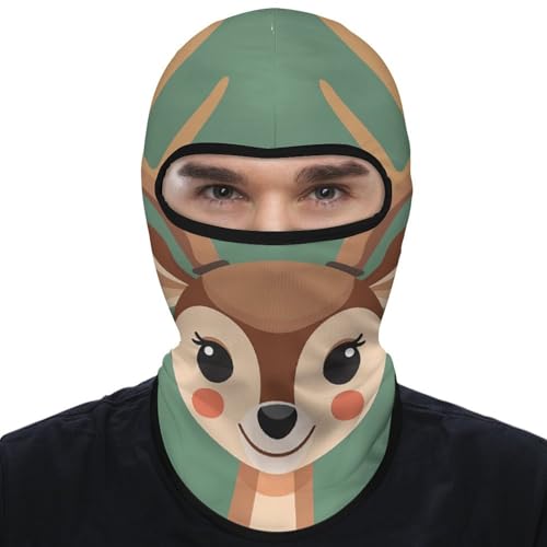 Balaclava máscara para hombre con diseño de ciervo caricatura, para esquí, ciclismo y protección facial de invierno miniatura 7