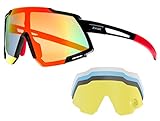 PTSOC Cycling Glasses Polarized Sports Sunglasses Lightweight Unbreakable TR90 Frame with 3 or 5...