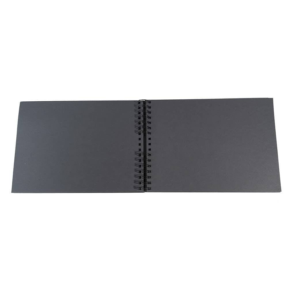 Exacompta, Ref 15006E, MILANO Spiralbound Photo Album (50 Pages) -32 x 22cmin Size, Holds 150 Photos, 250gsm Black Card Pages - Image 4