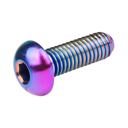 Image of Titanium Bolt M3 8 10 12 15mm Allen Key Head Screws for Bicycle Pack of 4 (Rainbow, M3x15mm)