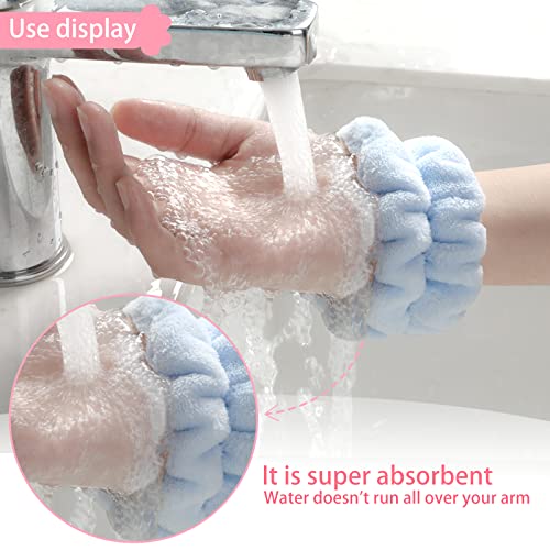 Image of Absorbent and Stretchy Wrist Towels - Face Washing, Spa Wristbands for Cleansing