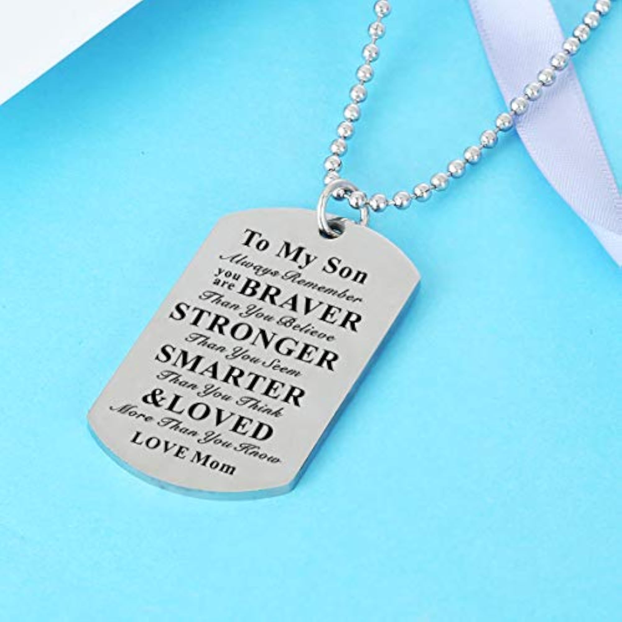 Inspirational Dog Tag Necklace for Son and Daughter Gifts