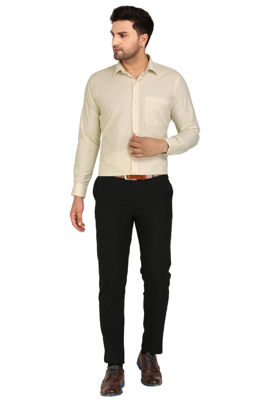 Image of 7-DAYS Men's Premium Formal Shirt - Cotton Blend, Regular Fit, Full Sleeve, with Pocket, Durable & Easy Care - Perfect for Office Wear
