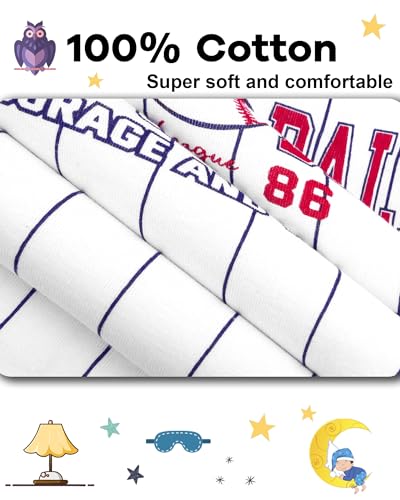 Image of DAUGHTER QUEEN Boys Pajamas 4 Pieces Long Set 100% Cotton Sleepwear Size 18 Months-12 Years