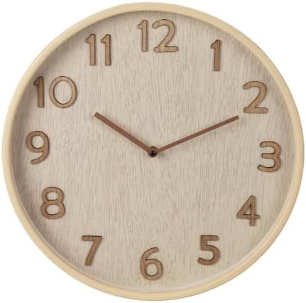 Well Home Wooden Wall Clock Modern Look Light Brown Ø38×5 cm