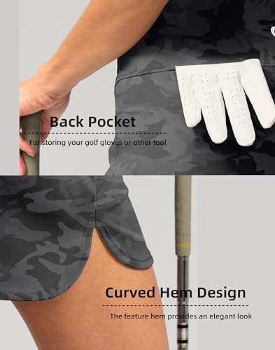 Image of SANTINY Women's Golf Skirts Skorts High Waisted Tennis Skirt Athletic Workout Casual Skorts for Woman with Short Pockets
