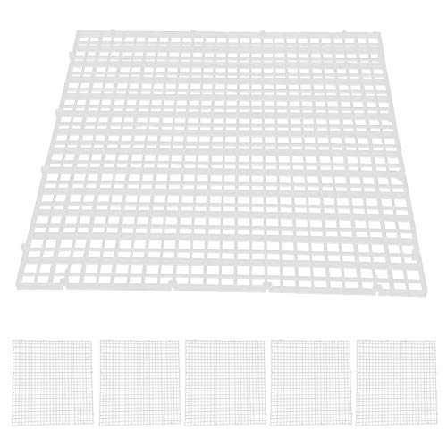 DAUERHAFT 6Pcs Aquarium Aquarium Isolation Bodenfilter Gitterplatte Trennwände Kistenschneiden Spleißen, Kunststoff 834g 30x30cm/11.8x11.8in(Weiß)