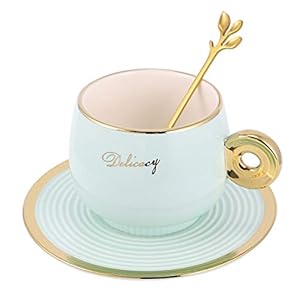 Hemoton 1 Set Theekop en Schotel Set Keramiek Beker Mok Drinkware Koffiebord Schotel Set Cadeau Voor Cafe Hotel Thuiskantoor (240 Ml)