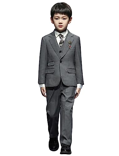 Costume trois pièces garçon revers échancré coupe ajustée style tailleur