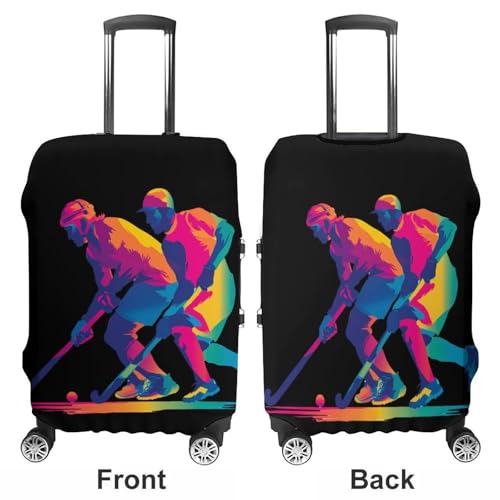 Colorful Hockey Players Luggage Covers Washable Travel Suitcase Cover Elastic Baggage Protector3