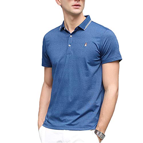 Polo homme col décontracté gris bleu small - 2