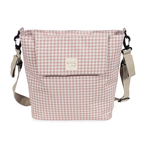 Miniatura 2 de Walking Mum. Bolso Cambiador De Bebé I Love Vichy. Bolsa Canastilla Para Carro O Para Colgar Al Hombro. Color Rosa. Medidas 42x36x13 Cm.