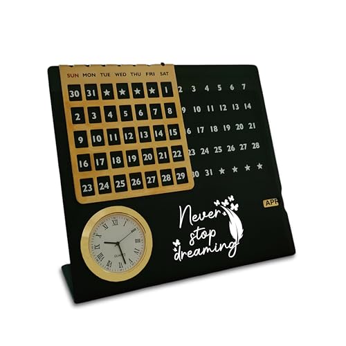 Image of Savri Stainless Steel Lifetime Infinity Calendar with Adjustable Month & Date | inchNever Stop Dreaming inch Engraved | Best Corporate Gift for Office, Employees, Clients | Birthday, Anniversary, New Year.