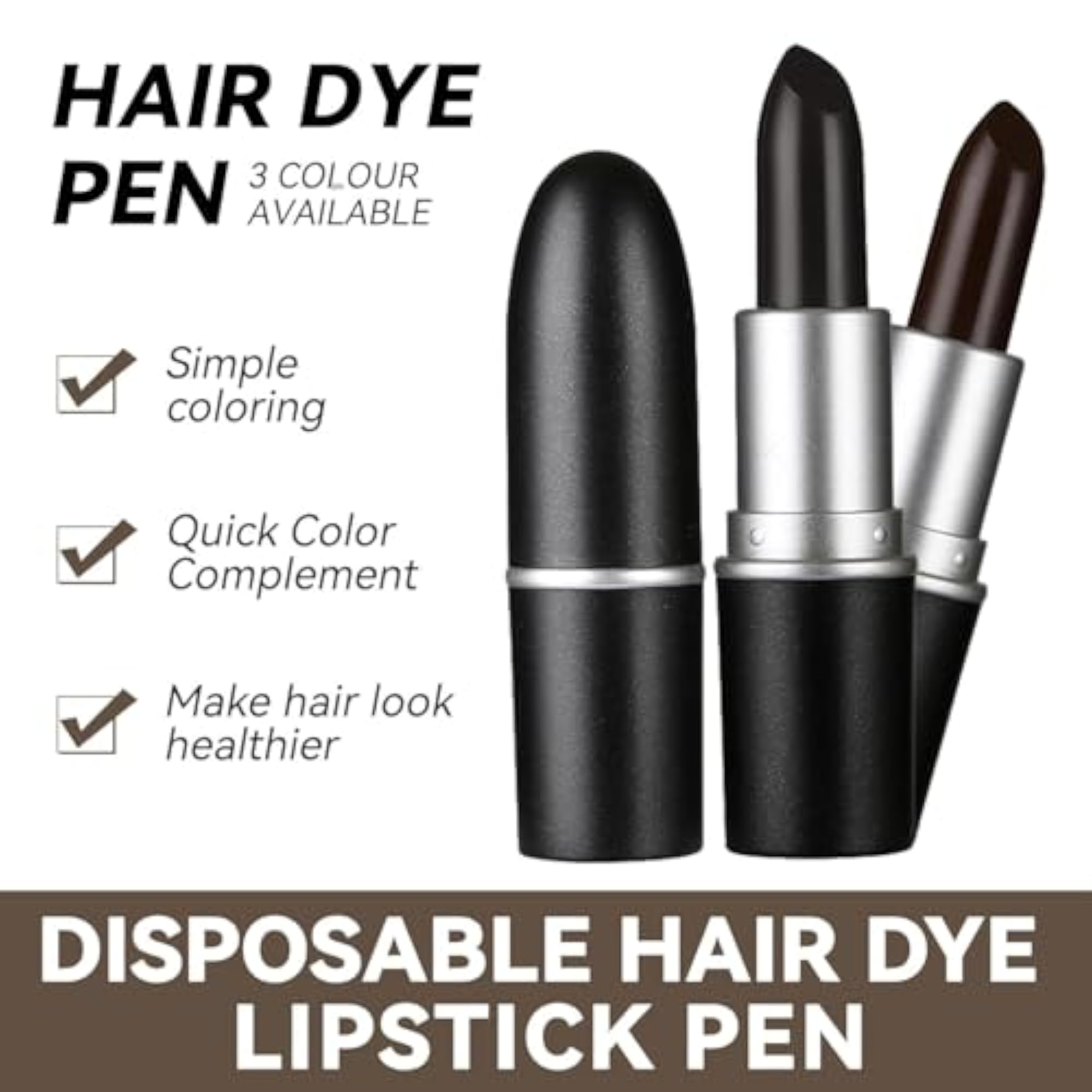 Hair Color Dye Pencil for Roots, Temporary Hair Colour Stick
