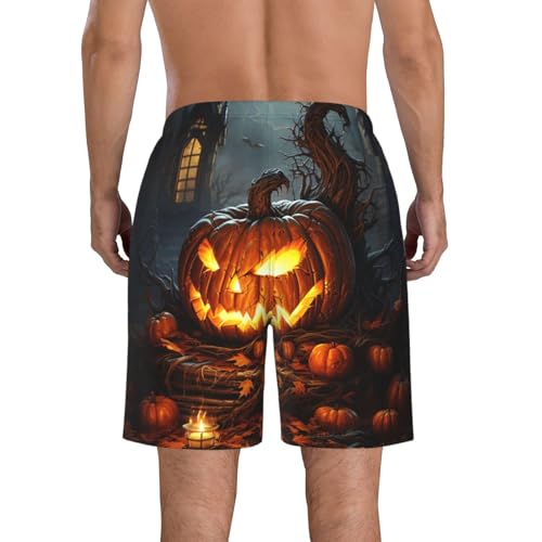 Men's Swim Trunks Pumpkin Lantern Quick Dry Board Shorts Mens Bathing Suit Beach Swimwear with Pockets3
