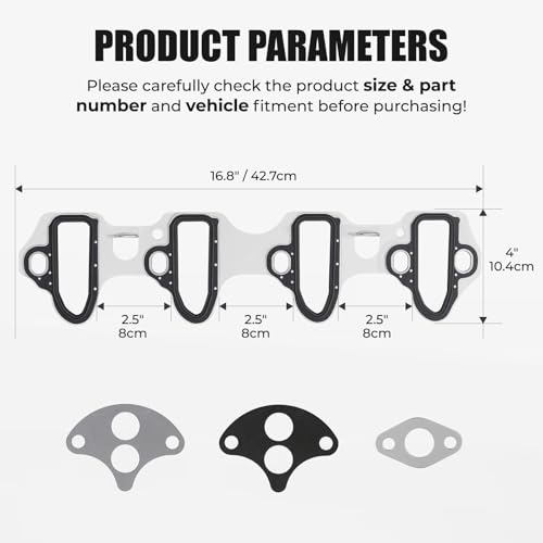 Image of MS98016T Intake Manifold Gasket for Chevy Silverado 5.3 - LS LS2 LS3 LS6 Compatible with Sierra Avalanche Escalade - 89060413 MIS16340