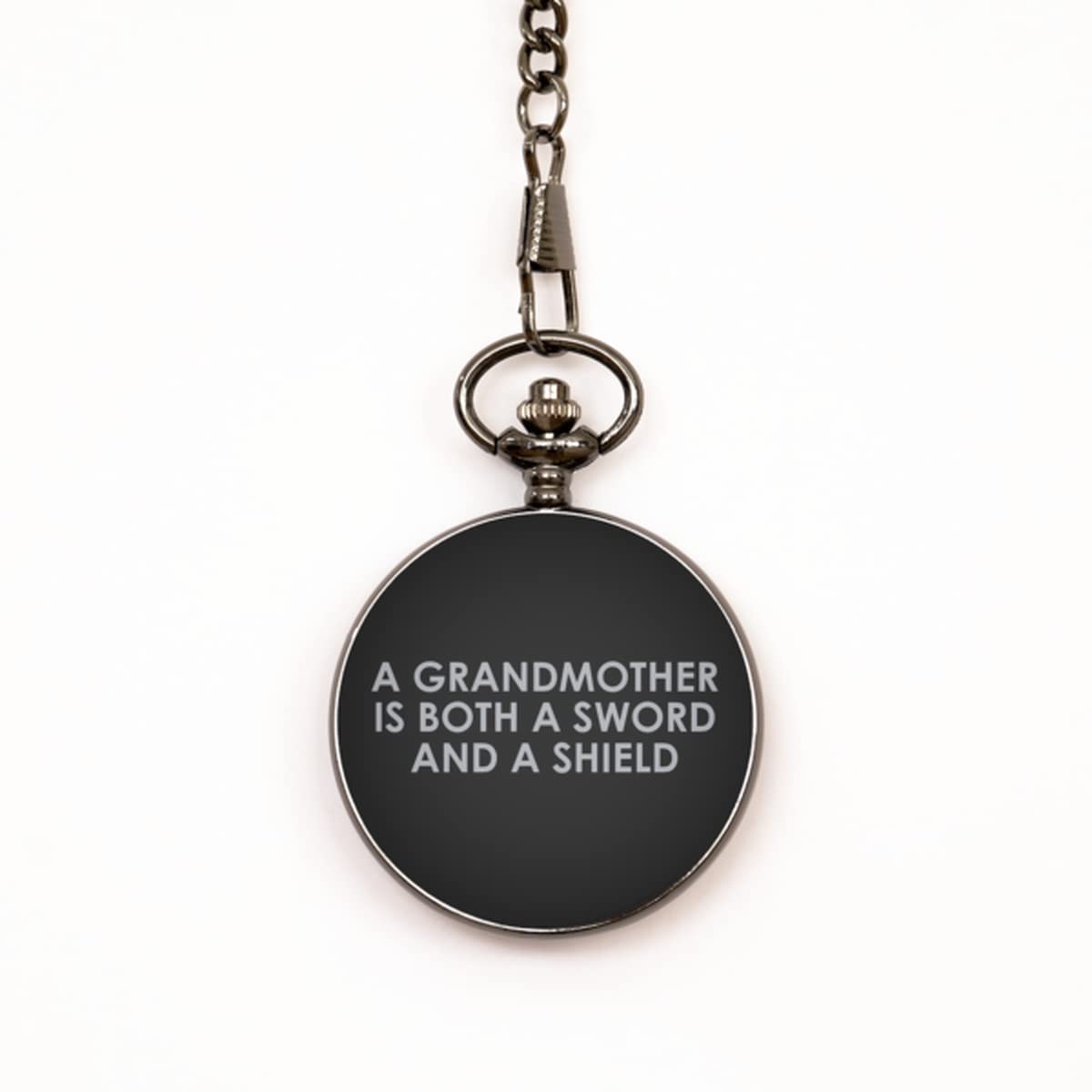 Mother's Day Unique Gifts for Grandma, Thoughtful Gifts from Granddaughter, Engraved Pocket Watch with Sword and Shield Design