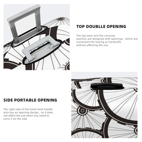 Bicycle Wheel Pattern Luggage Cover Washable Elasticated Luggage Covers for Suitcase tsa Approved Stylish Dust and Scratch Resistant Luggage Case Protector4