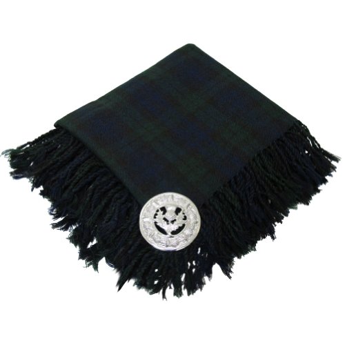 Tartanista - Herren Fly Plaids für Kilt - mit Brosche - Black Watch-Tartanmuster Cover