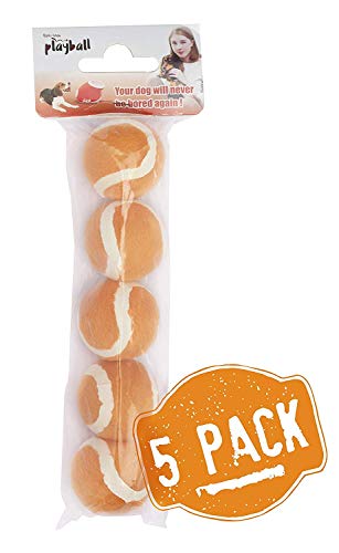 Felix & Fido 5 Pack Extra Balls for thePlayball! Automatic Ball Launcher for Small Dogs, 5 Small Durable Tennis Balls Included, for Indoor and Outdoor Play.for Small Dogs ONLY. (5 Pack)