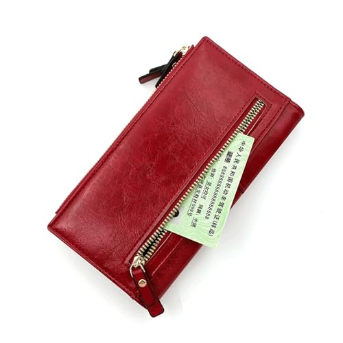 Women's Wallet Long Leather Wallet Large-capacity Buckle Zipper Clutch Bag Multi-card Wallet Zipper Women's Wall3