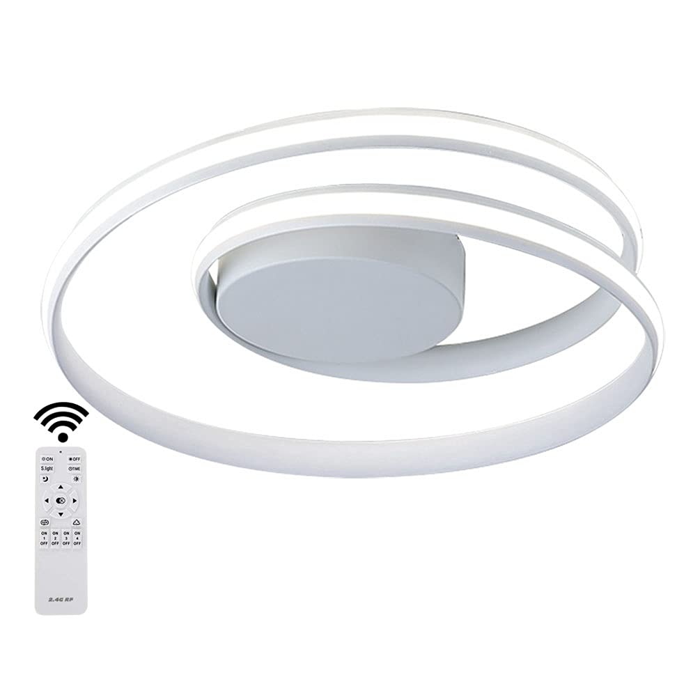 3000-6000K Dimmable LED Ceiling Light 43W Modern Spiral Design LED Ceiling Lamp White Metal Ceiling Lighting Fixture for Living Room Bedroom Kitchen Hotel Balcony Hallway Aisle Office, 45*12CM