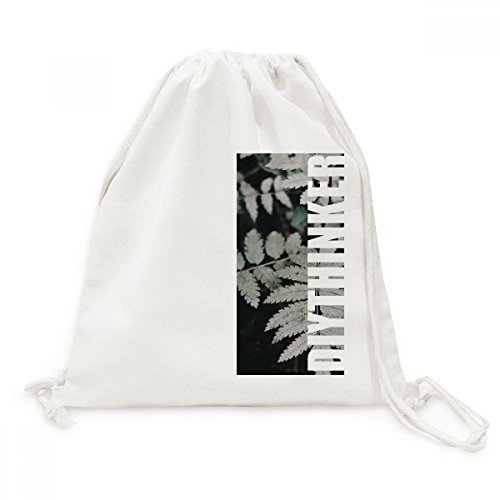 Sac de voyage en toile à cordon avec photo de plante pour randonnée nature