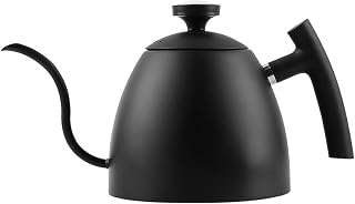 Pour Over Coffee Kettle with Thermometer 1500 ml (max. ), Premium Stainless Steel Gooseneck Kettle for Drip Coffee, French Press and Tea (Black)