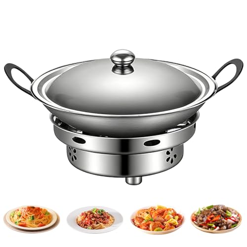 Olla de acero inoxidable | Juego portátil ajustable con hornillo | Ollas seguras para cera y líquidos, para casa, cocina, hotel, restaurante, camping, senderismo, picnic