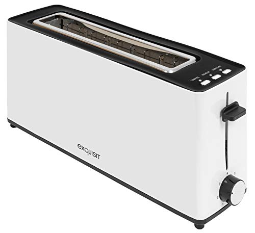 2 Scheiben Langschlitz Toaster 7 Bräunungsstufen + Brötchenaufsatz 900 Watt 405482
