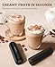 SIMPLETASTE Milk Frother Handheld Electric Foam Maker, Drink Mixer with Stainless Steel Whisk for Cappuccino, Bulletproof Coffee, Latte, Black, without Stand, USB-C Rechargeable