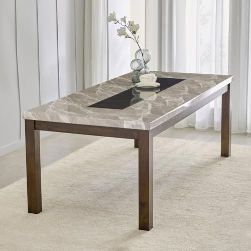 Image of Home Centre | Harmony | Faux Marble Top | 8 Seater Tables | Grey | 1 Year Warranty