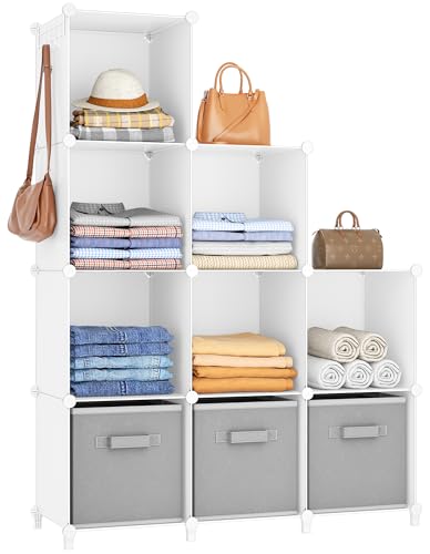HOMIDEC 9 Cube Storage Organizer, Cubes Shelves for Living Room, Bedroom, White