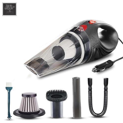 Image of Sulfar Car Cartridge Vacuum Cleaner, Portable, Handheld,12V Dc /110W, 4.5Kpa Power Socket, 14.7Ft Long Cord (Black) Stainless Steel Filter