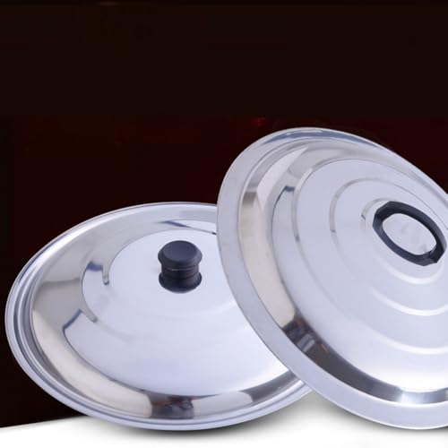 Gdfnmogo Edelstahl-Topf und Wok-Deckel, 32 cm, langlebige Kochgeschirr-Abdeckung mit schwarzem Kunststoffknauf, spülmaschinenfest, passend für Töpfe, Bratpfannen, Aufläufe und (36 cm) Gdfnmogo Edelstahl-Topf und Wok-Deckel, 32 cm, langlebige Kochgeschirr-Abdeckung mit schwarzem Kunststoffknauf, spülmaschinenfest, passend für Töpfe, Bratpfannen, Aufläufe und (36 cm)