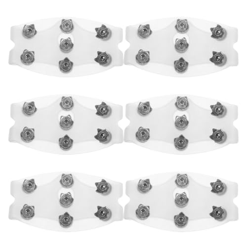 ibasenice Crampones Antideslizantes para Botas y Zapatos con 7 Tacos de Tracción en Invierno, Construcción Resistente y Extracción Rápida, 3 Pares para Hombres y Mujeres